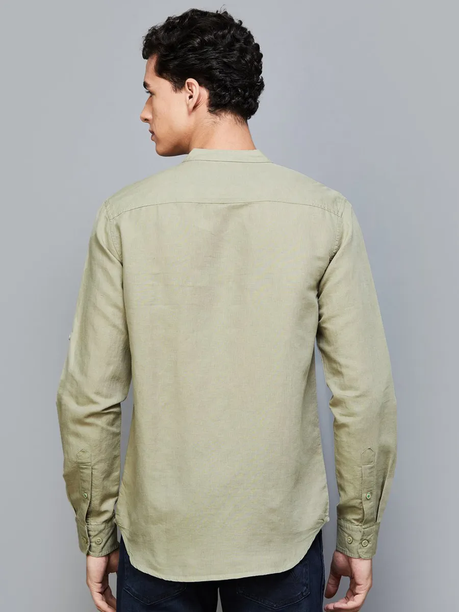 UCB pista green linen shirt