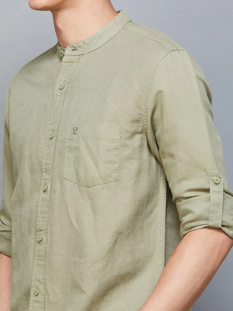 UCB pista green linen shirt