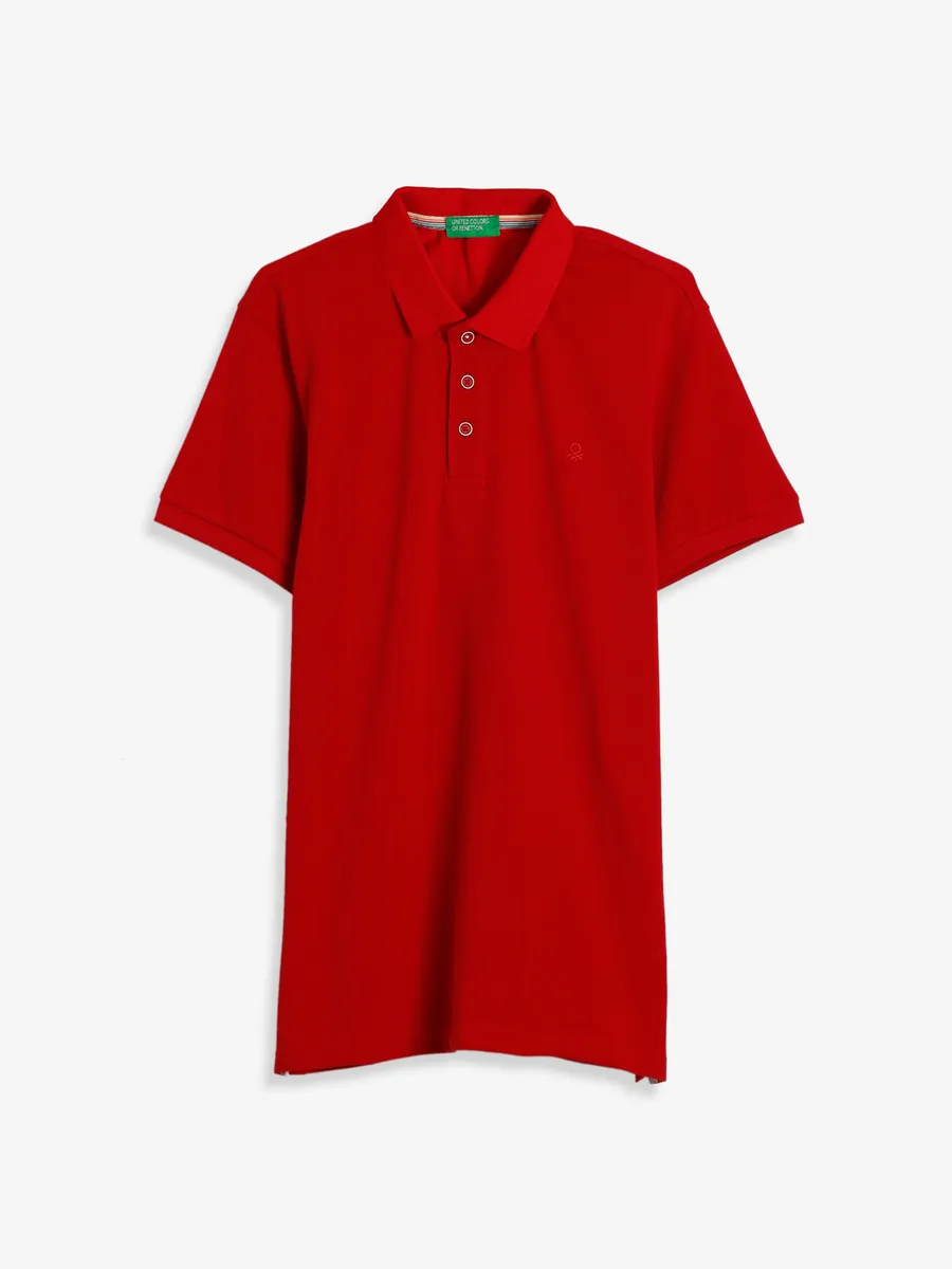 UCB plain cotton red t shirt