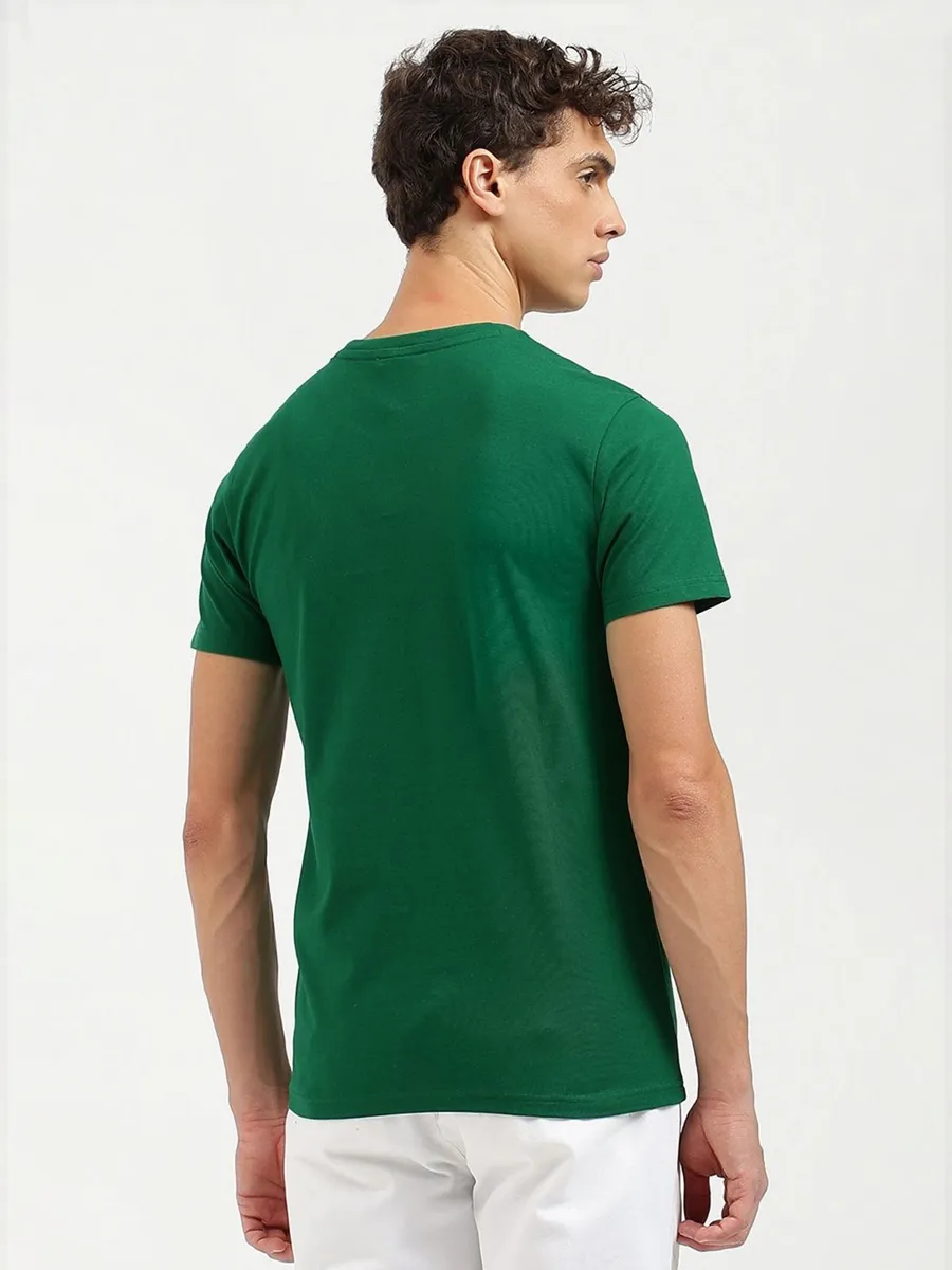 UCB plain green cotton slim fit t-shirt