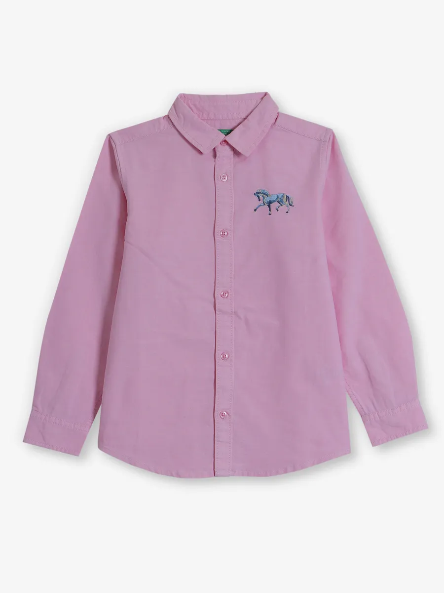 UCB plain pink cotton shirt