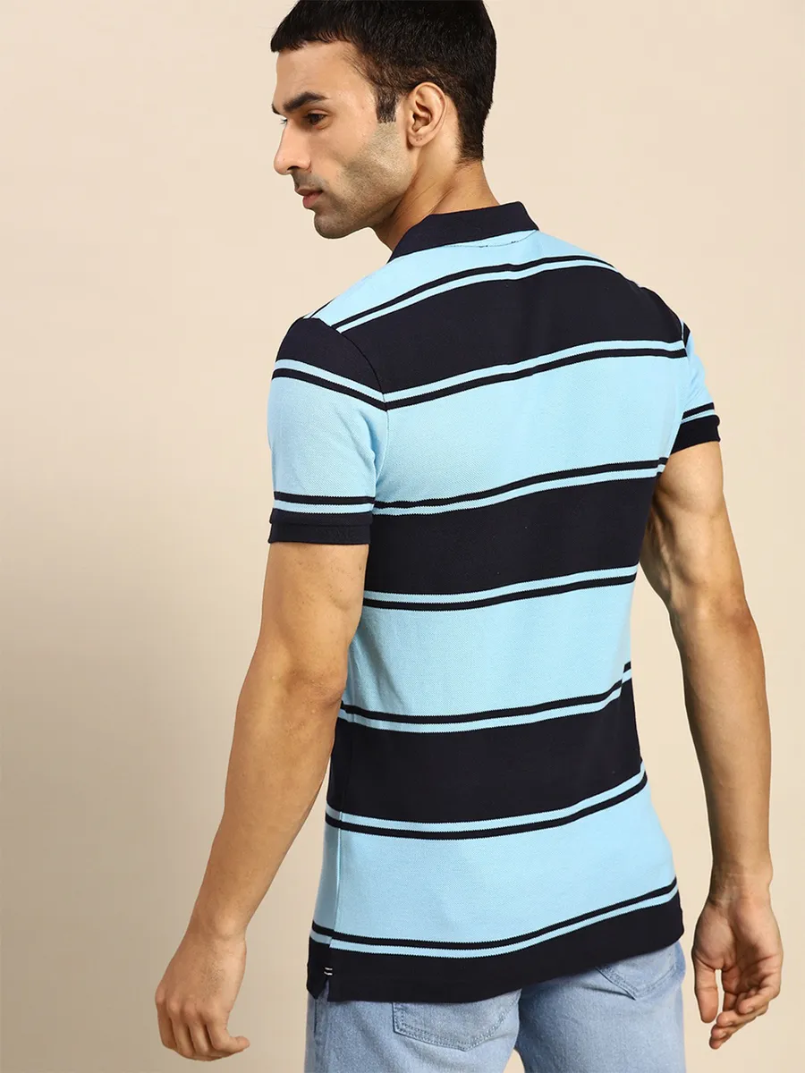 UCB presented stripe style blue t-shirt