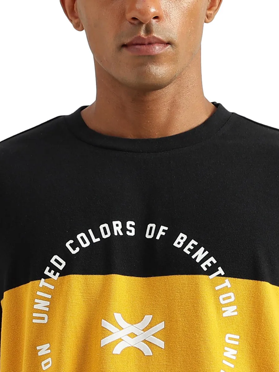 UCB printed black round neck t shirt