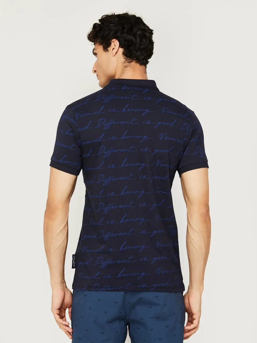 UCB printed cotton navy t shirt