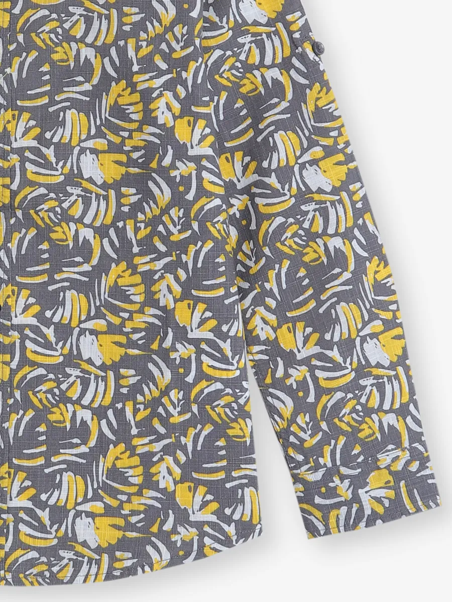 UCB printed grey cotton shirt