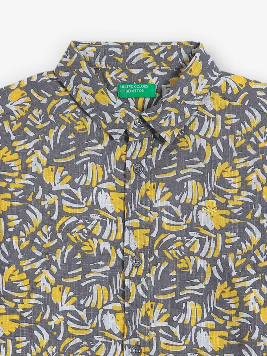 UCB printed grey cotton shirt