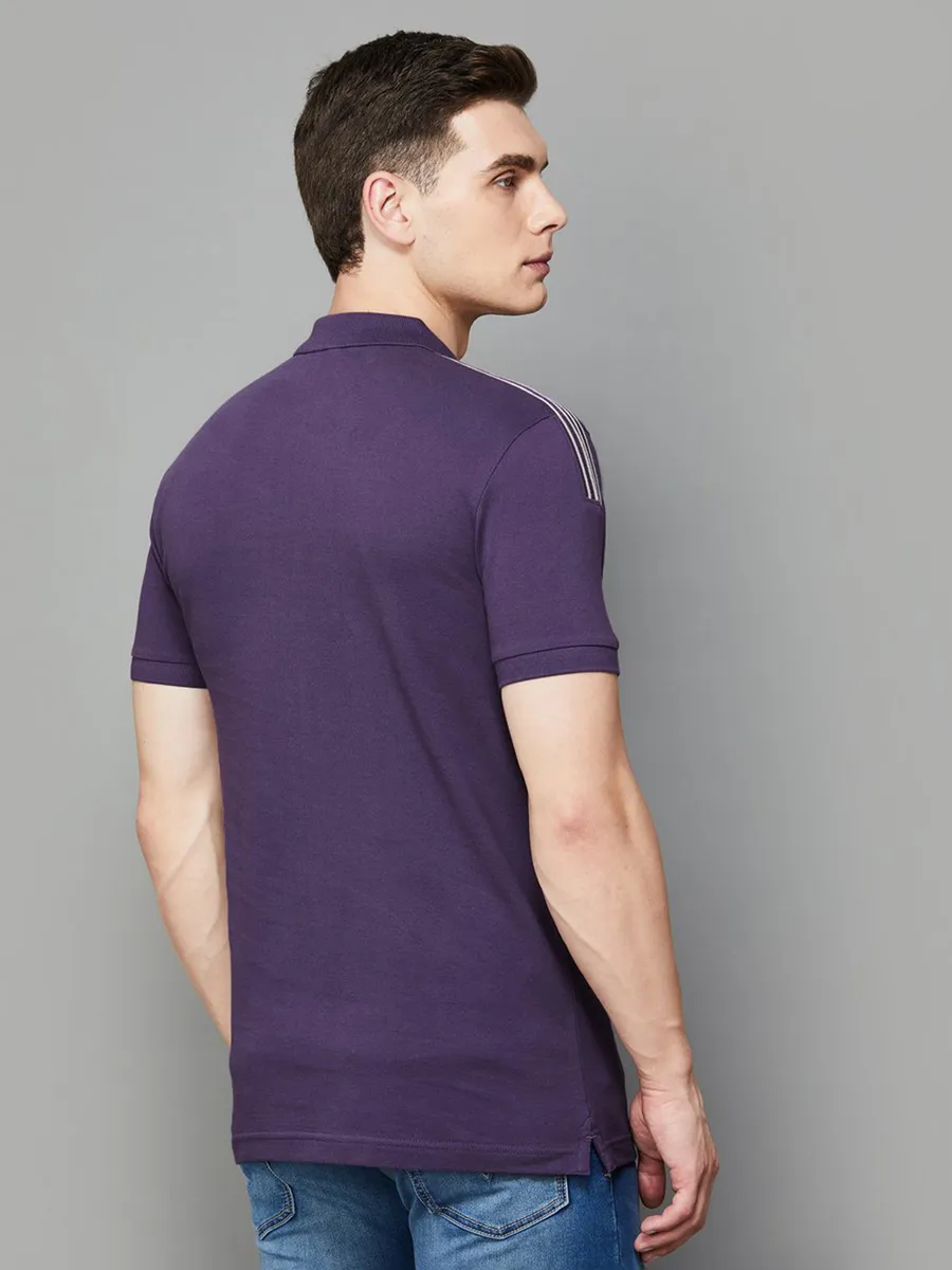 UCB purple cotton plain t-shirt