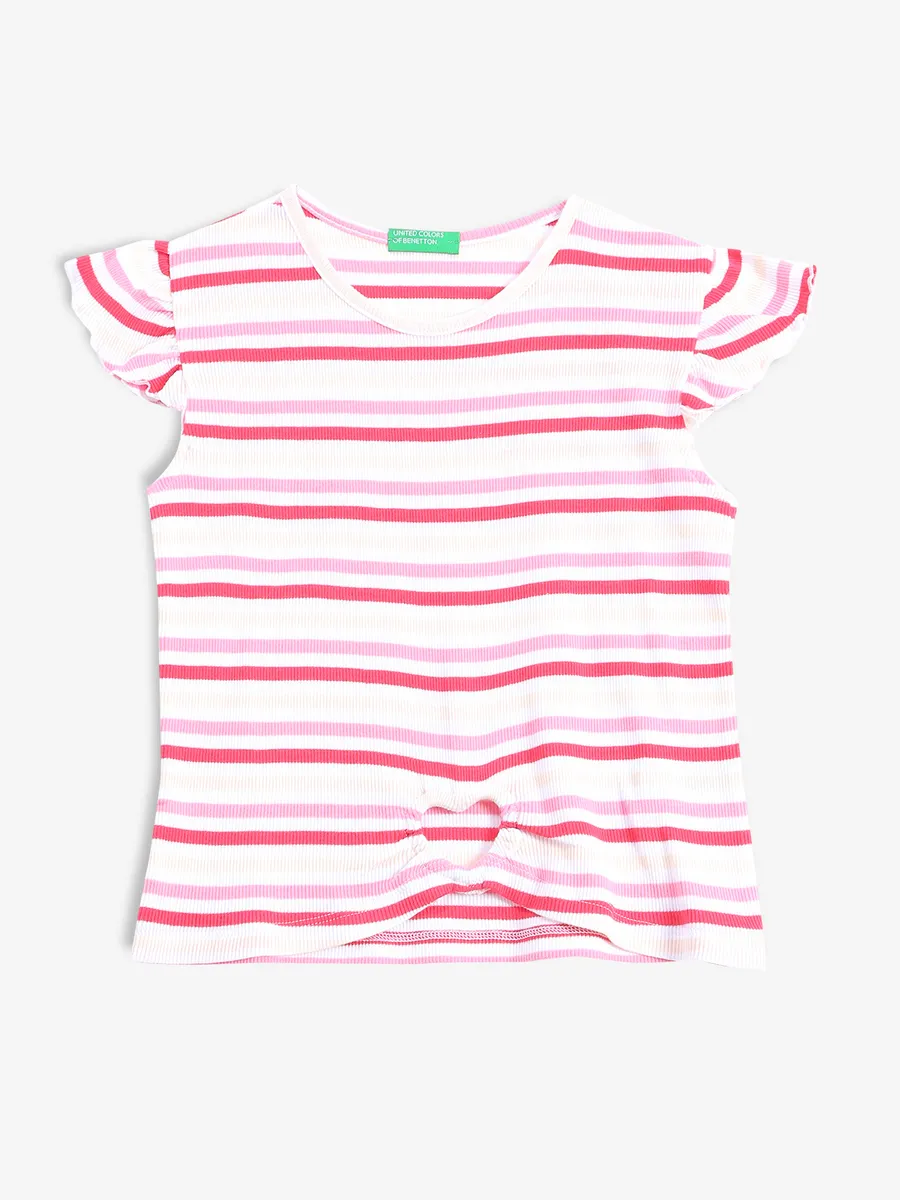 UCB red and pink stripe top