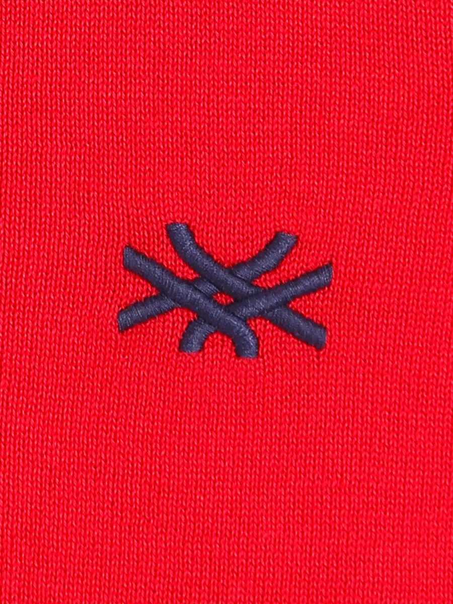 UCB red plain knitted t shirt