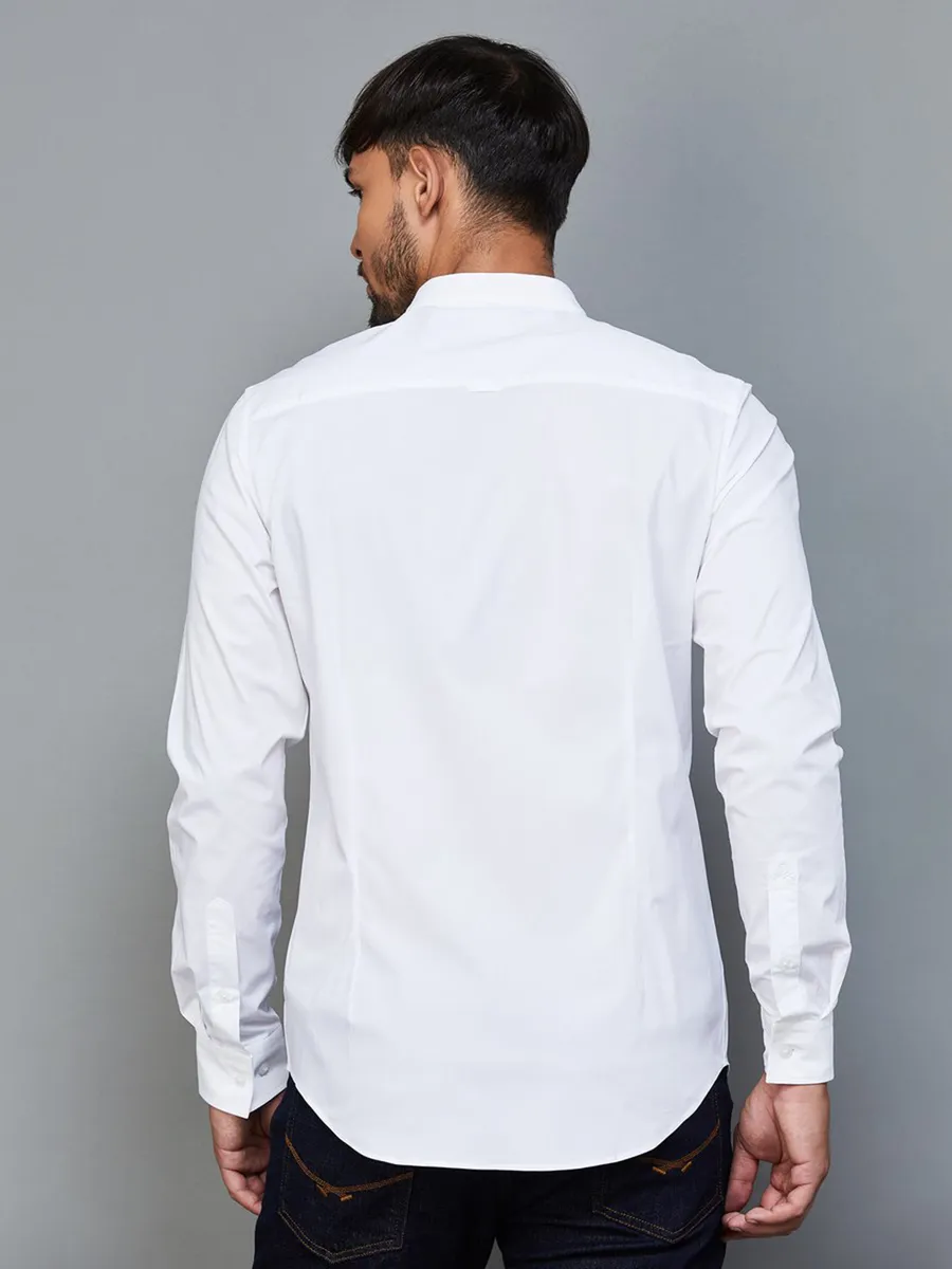 UCB white plain cotton shirt