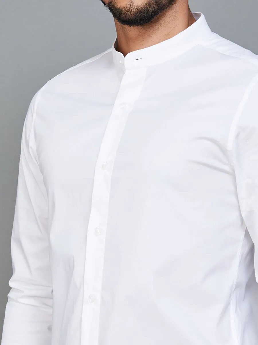 UCB white plain cotton shirt
