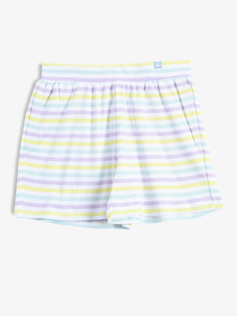 UCB yellow and purple stripe cotton shorts