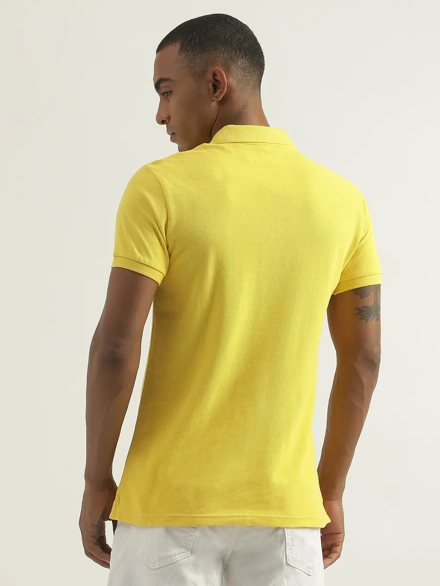 UCB yellow plain half sleeves t shirt