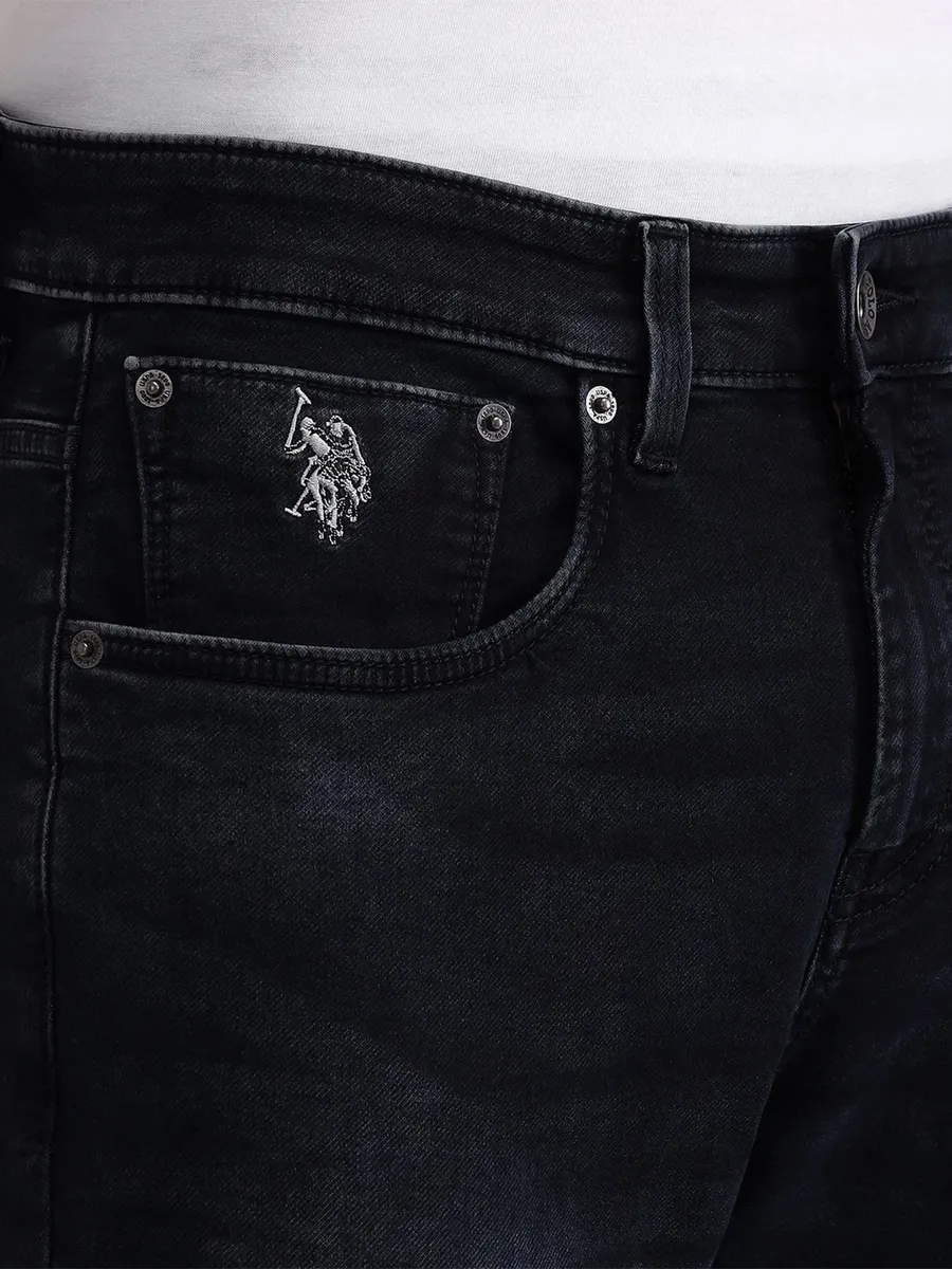 US POLO black slim taper washed denim