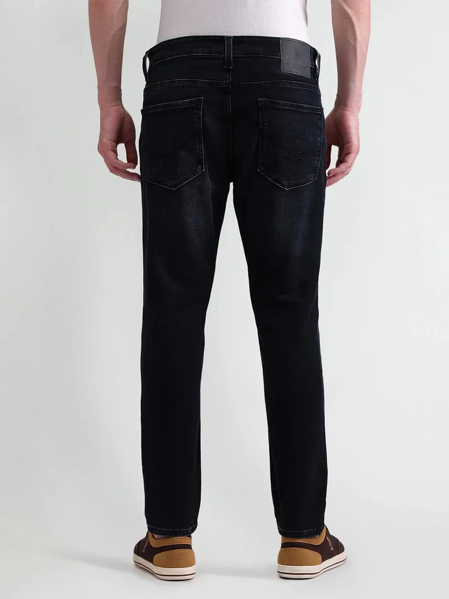 US POLO black slim taper washed denim