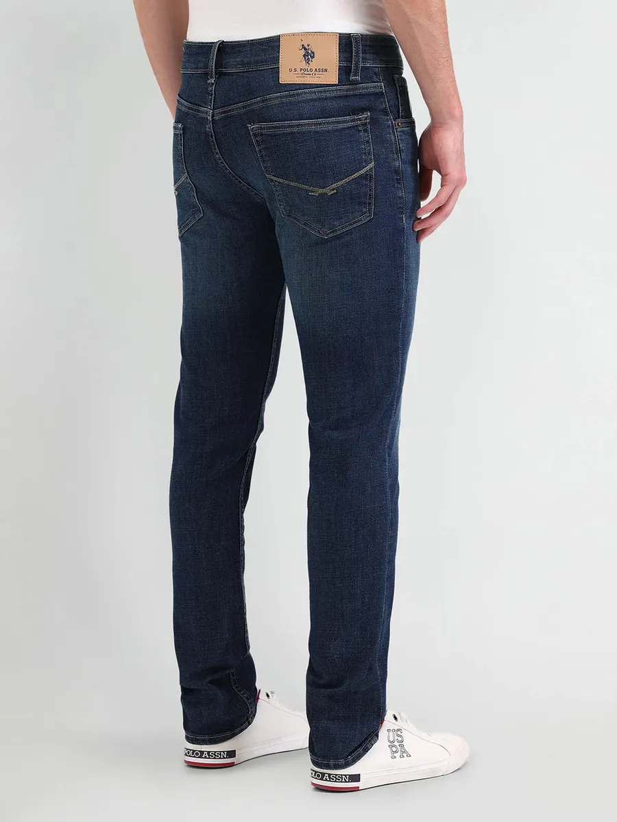US POLO navy denim washed jeans for men