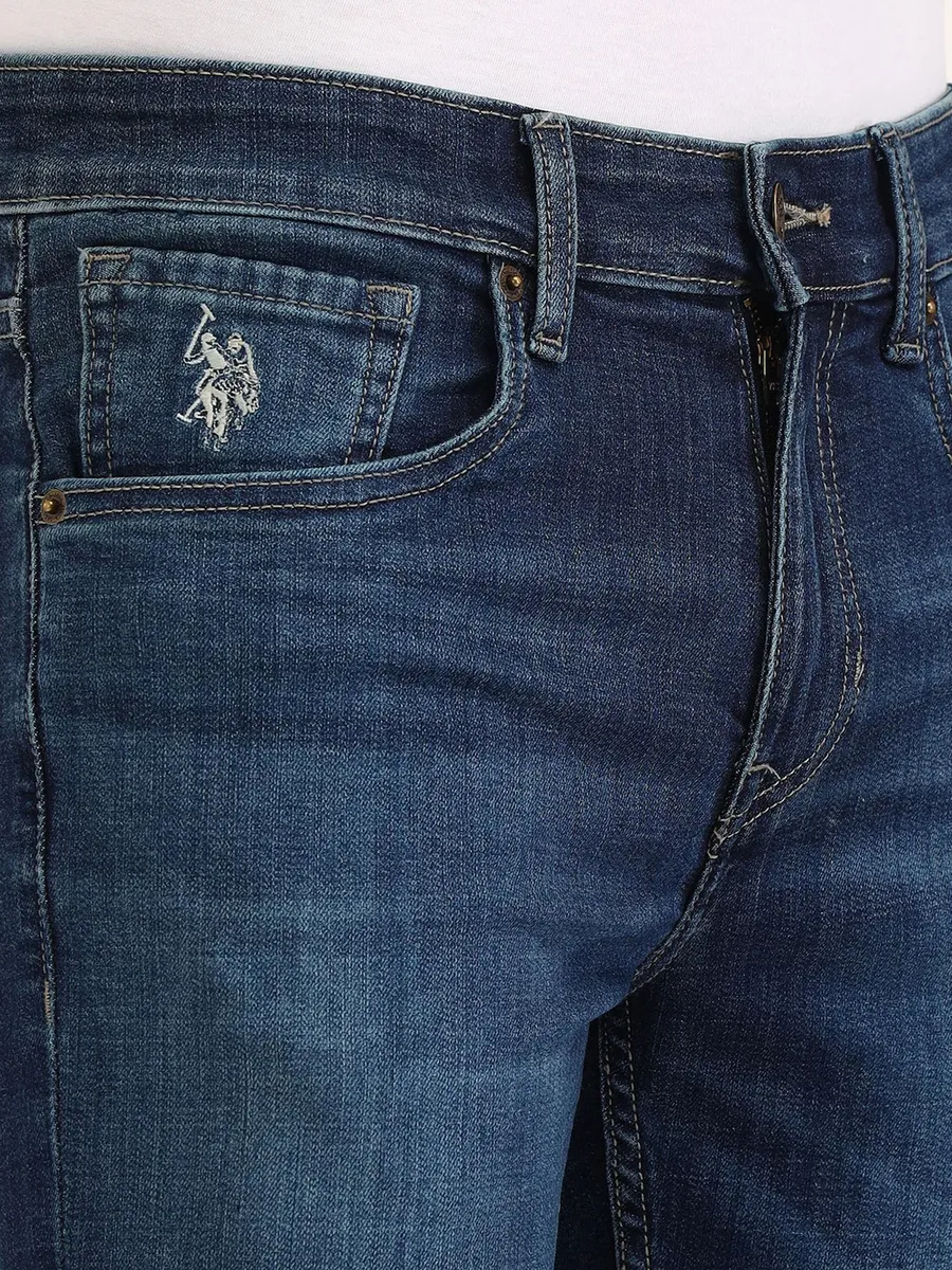US POLO navy denim washed jeans for men