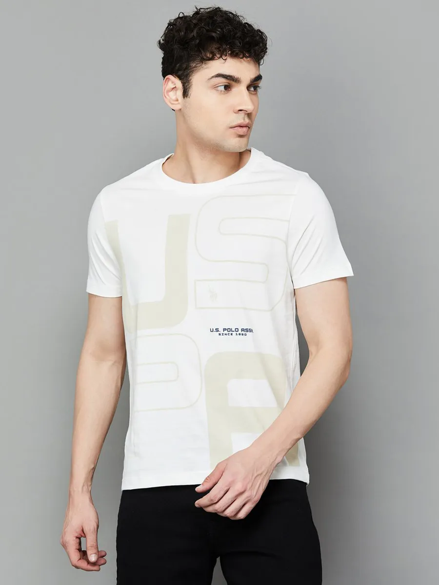 US POLO off white cotton t-shirt for men