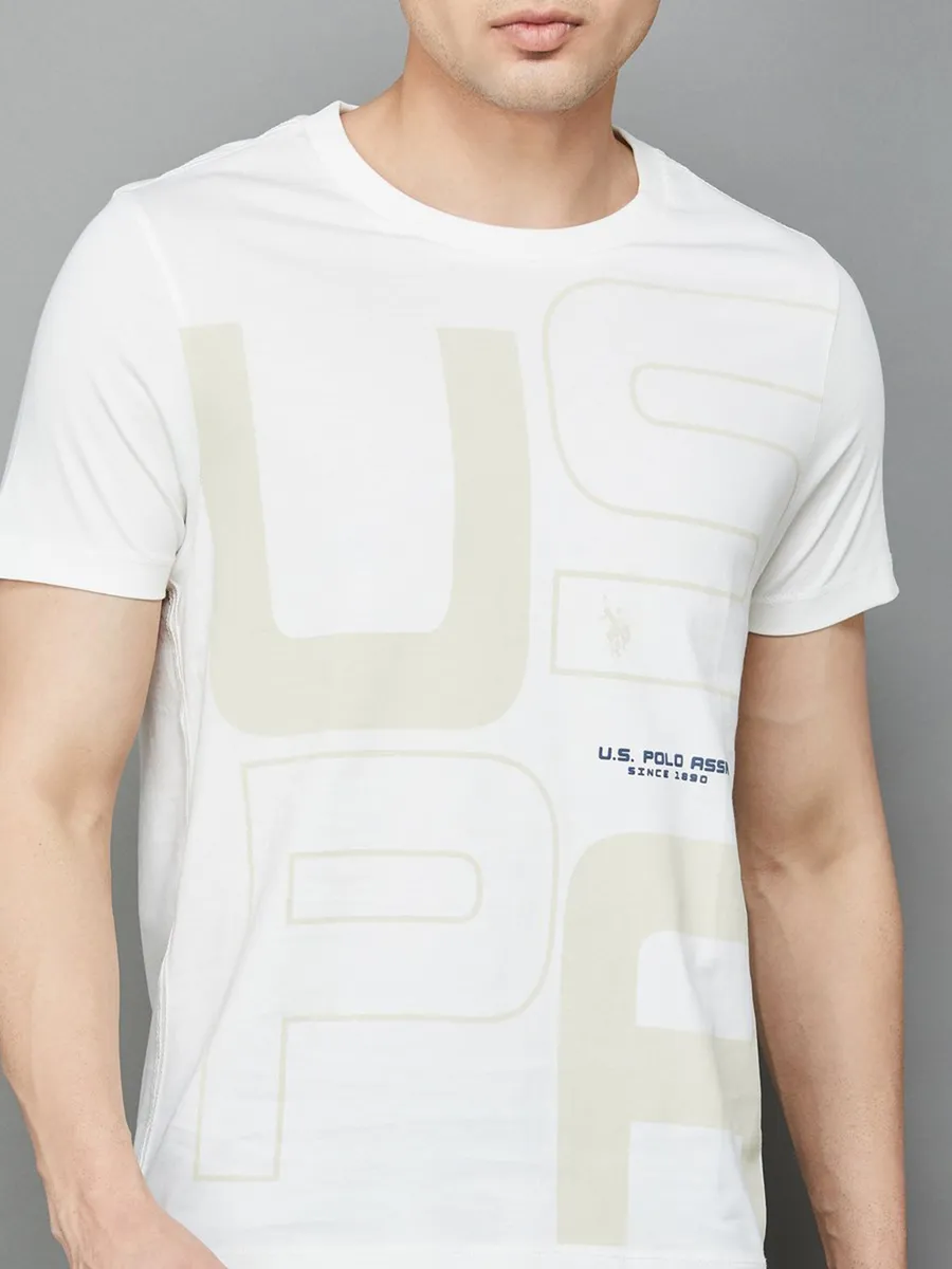 US POLO off white cotton t-shirt for men
