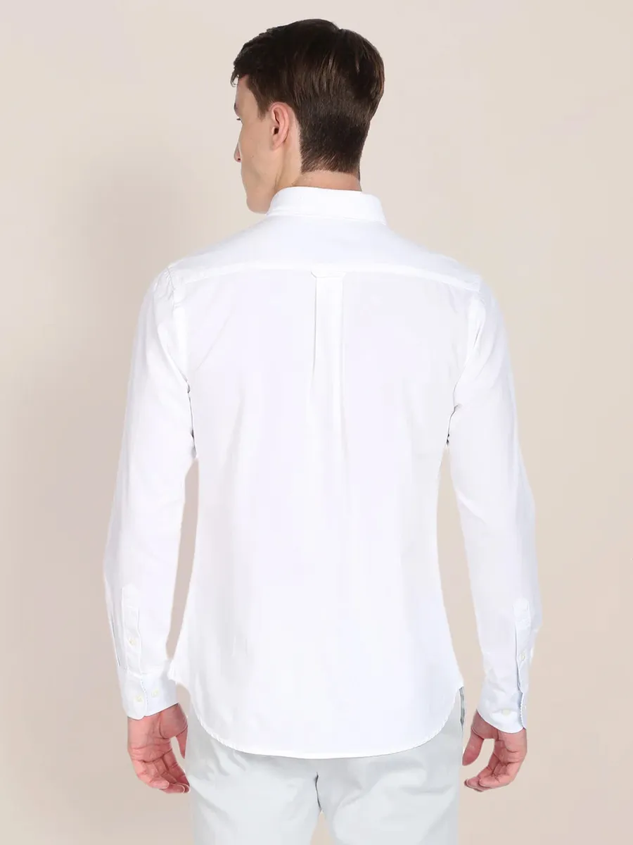 US POLO plain white casual wear mens shirt