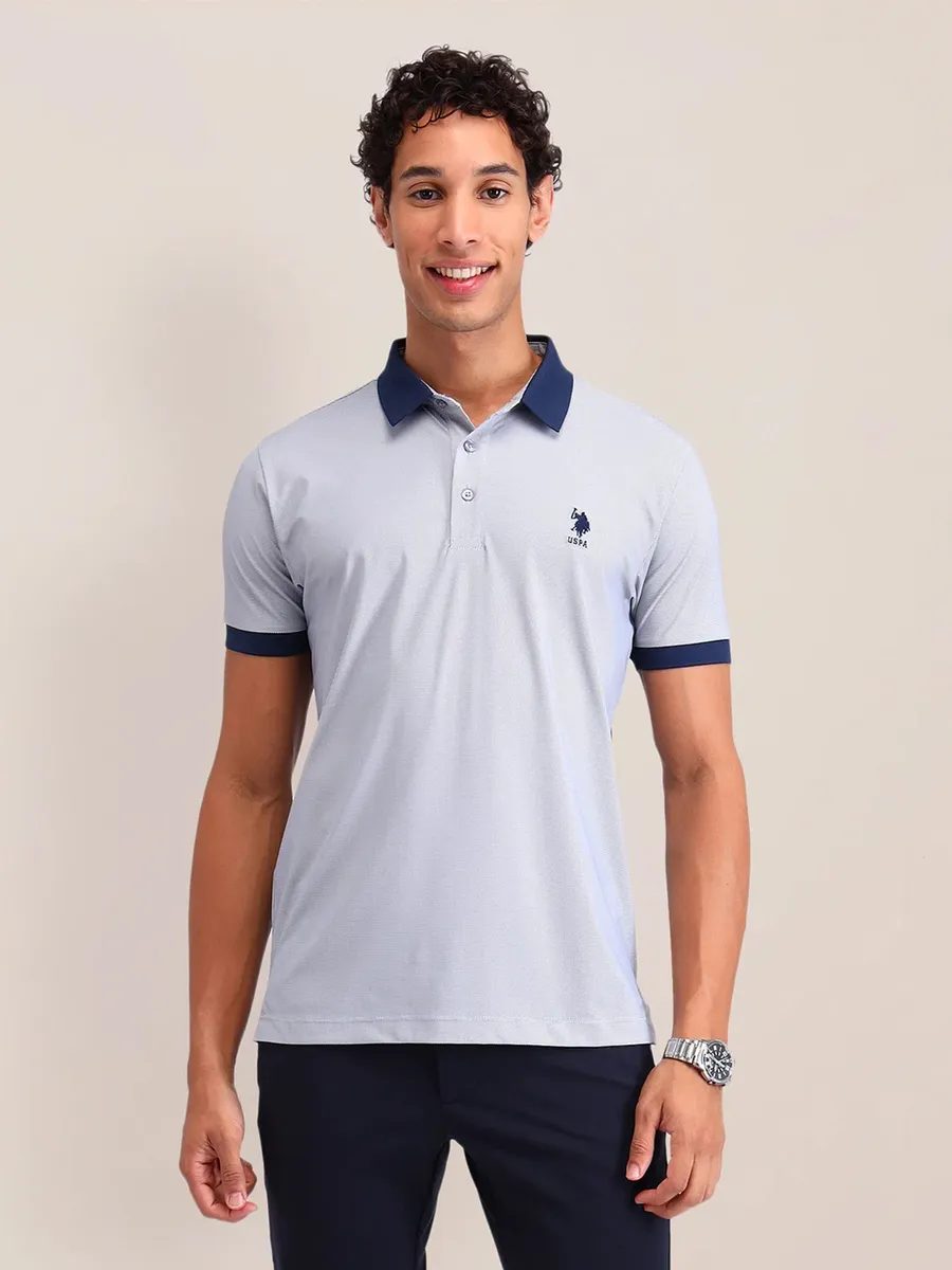 US POLO slim fit light blue cotton t-shirt