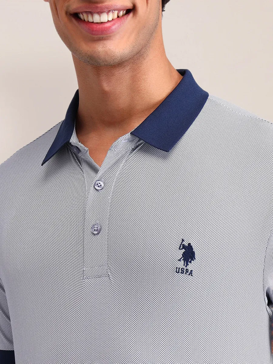 US POLO slim fit light blue cotton t-shirt