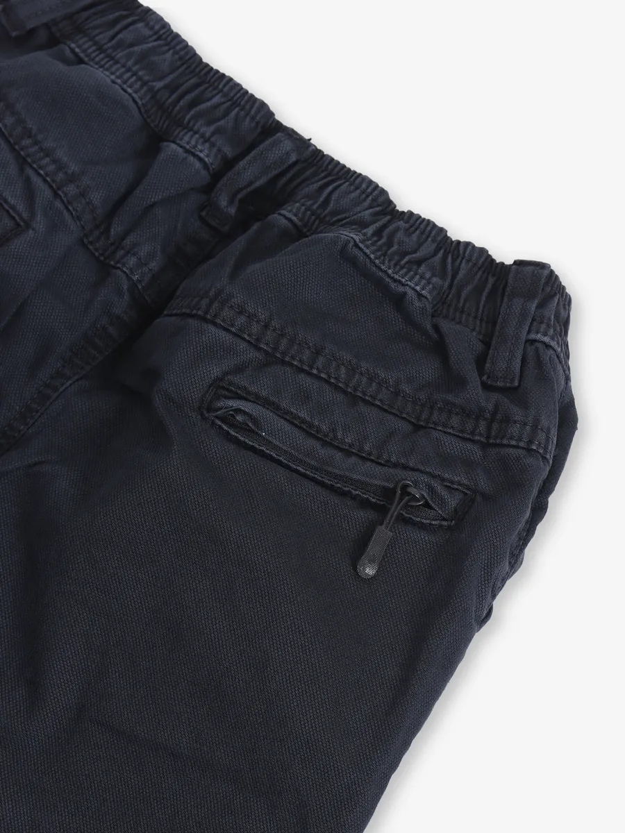UTEX dark grey solid cargo jeans