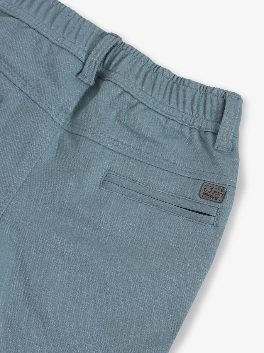 UTEX sky blue solid slim fit jeans