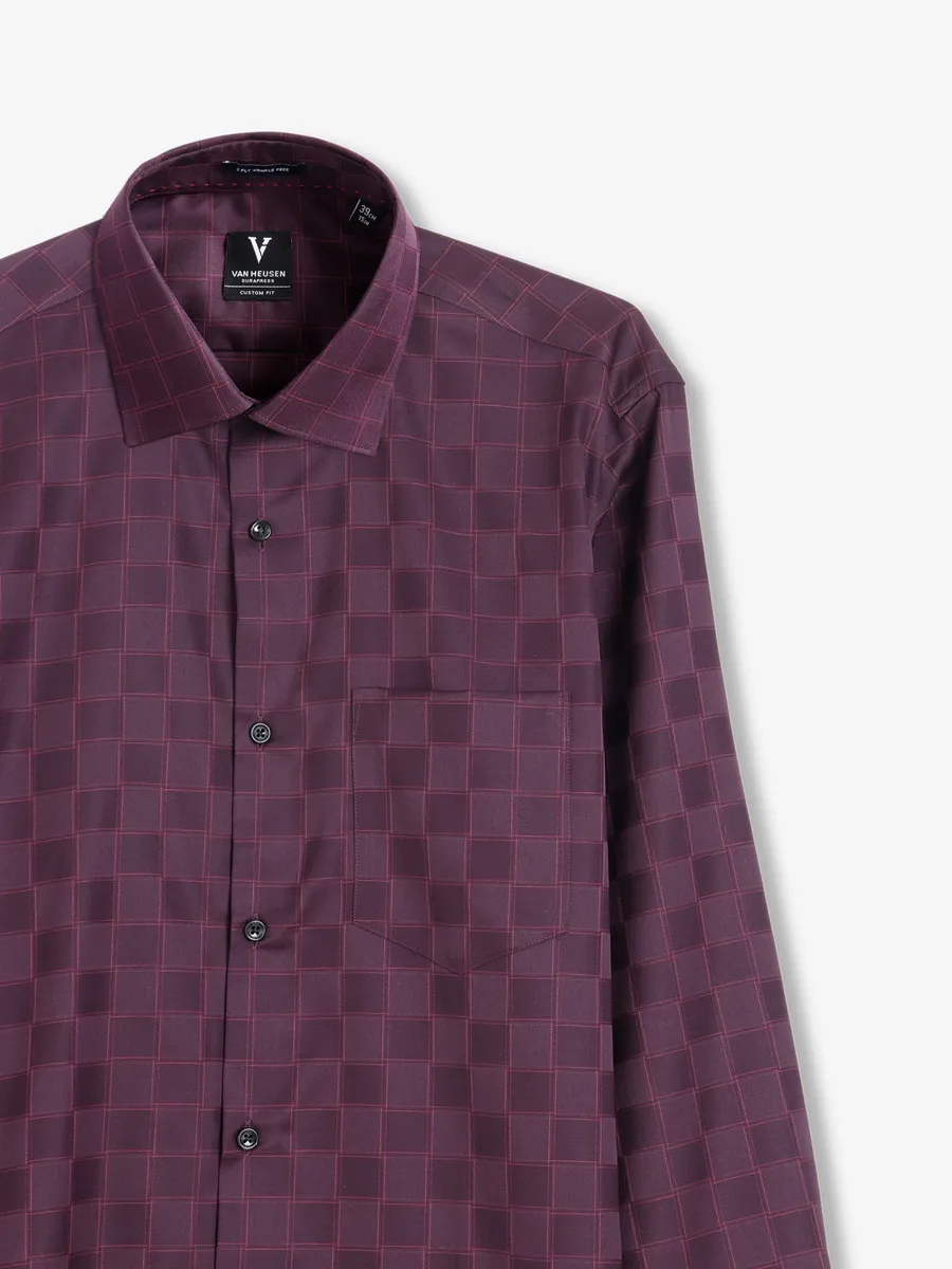 Van Heusen purple checks shirt