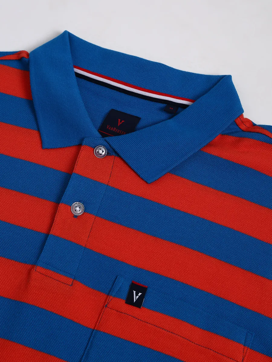 Van Heusen red and blue stripe t shirt