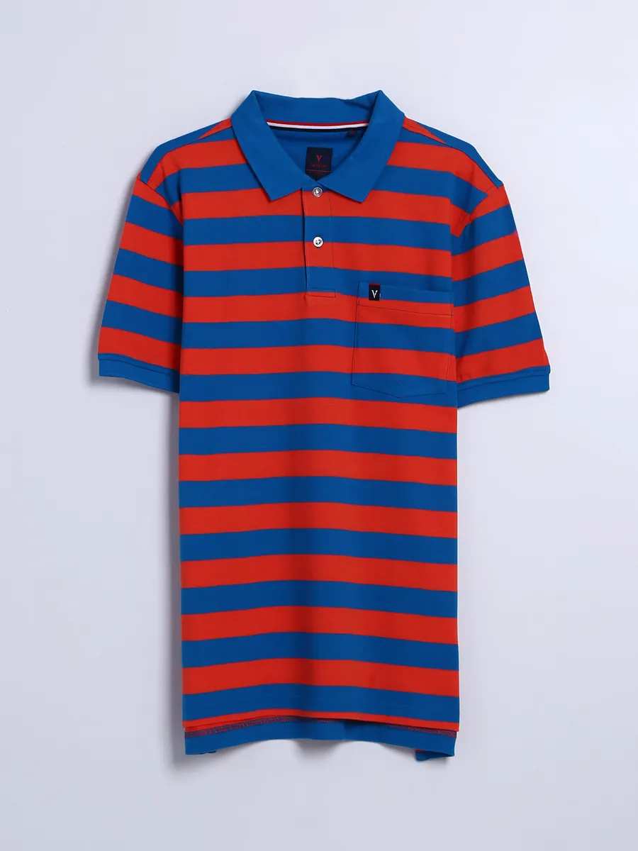 Van Heusen red and blue stripe t shirt
