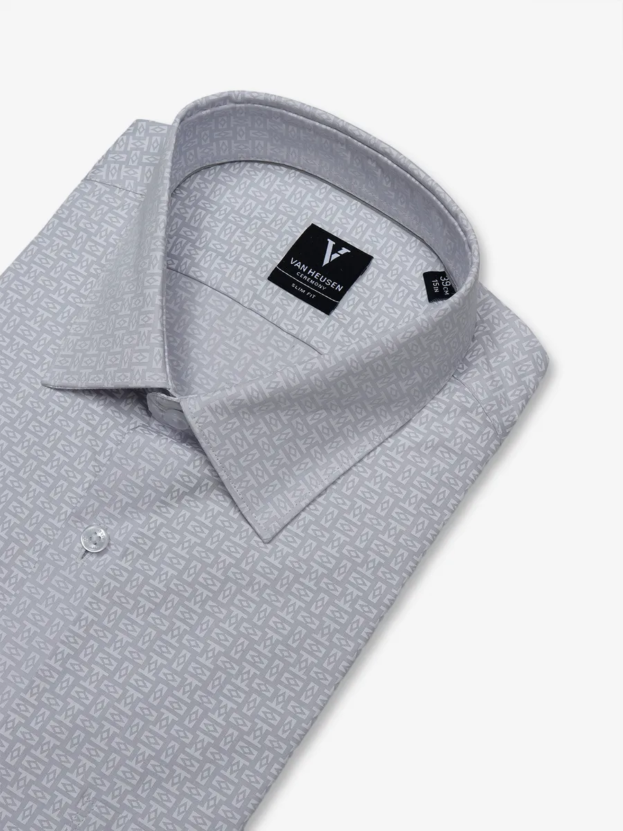 Van Heusen white and grey texture shirt