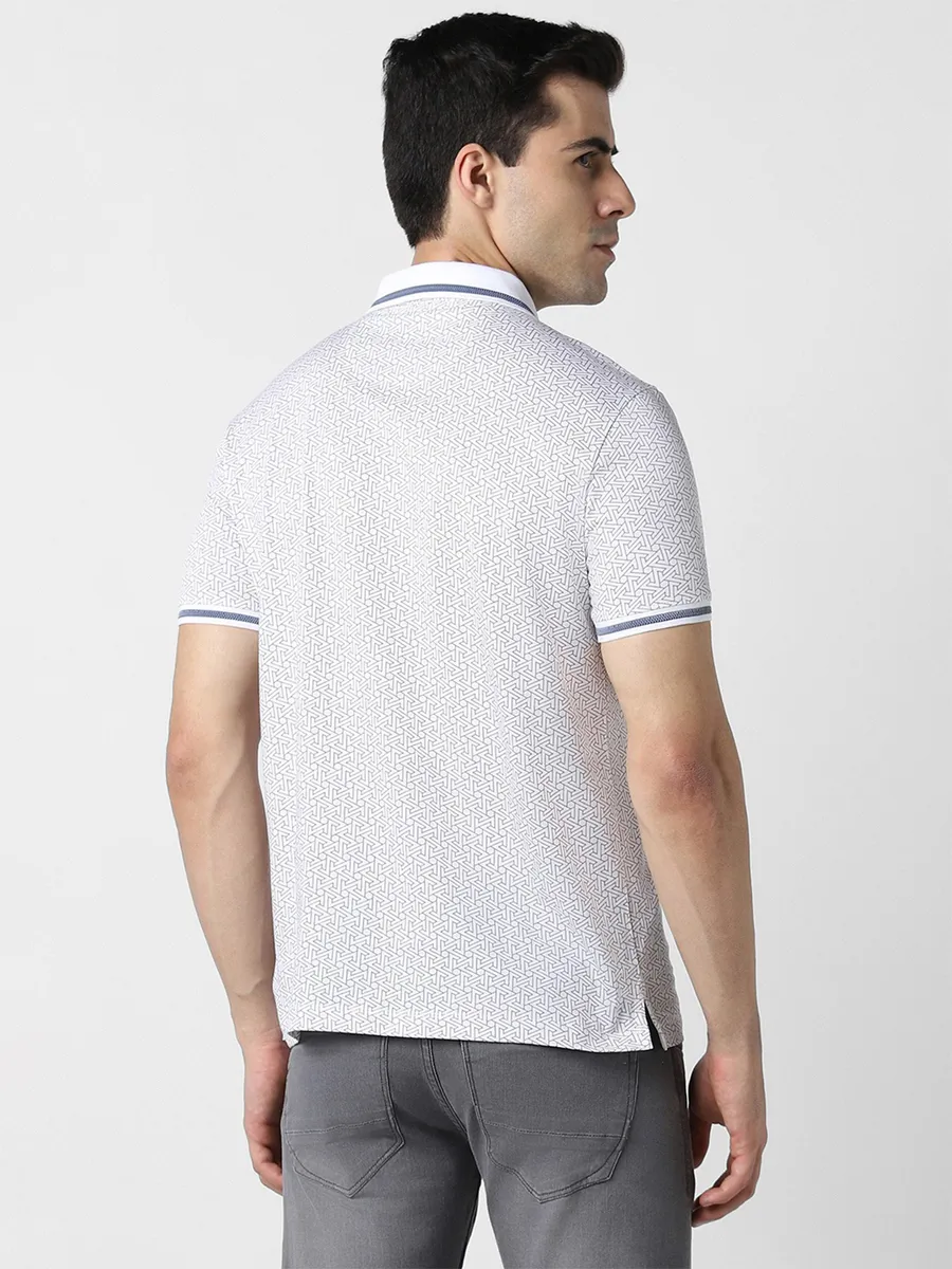 VAN HEUSEN white printed polo t-shirt