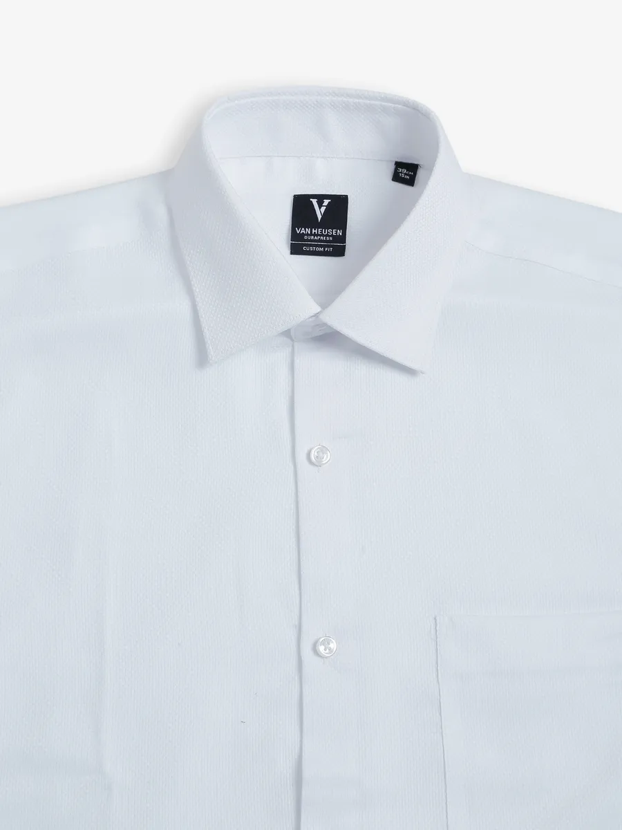 Van Heusen white texture cotton shirt