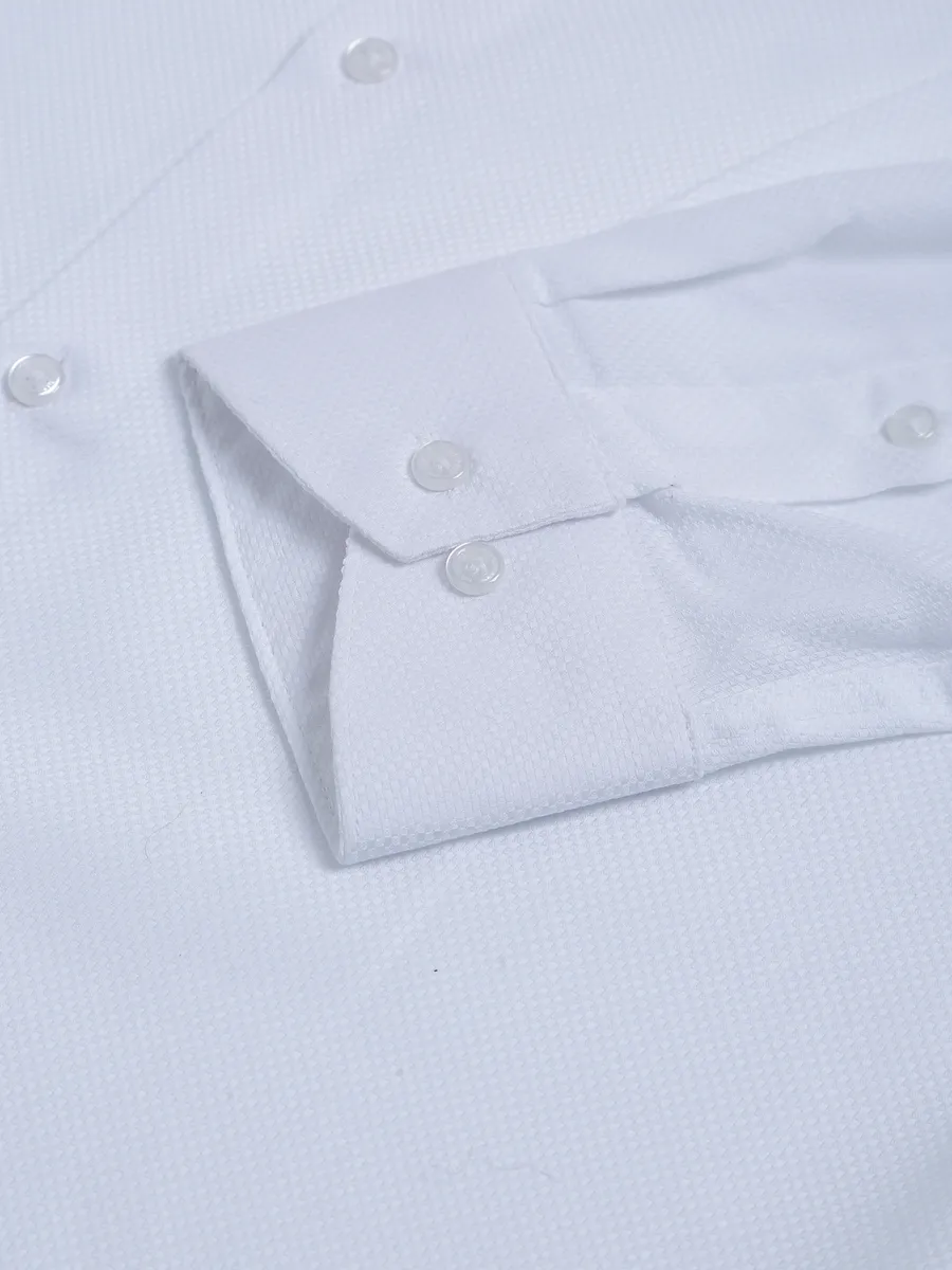 Van Heusen white texture cotton shirt