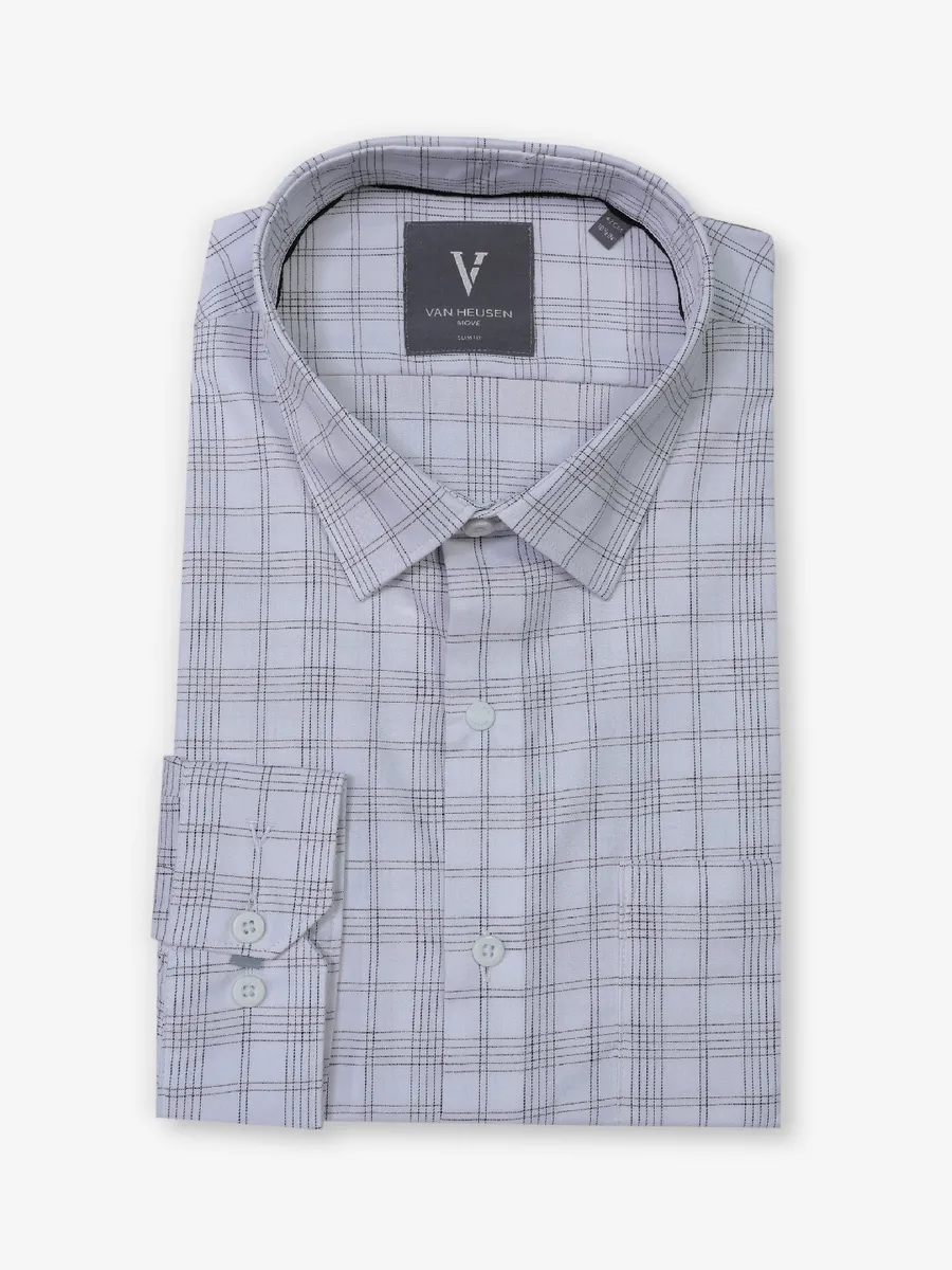 VAN HUESEN stylish white and black checks formal wear shirt