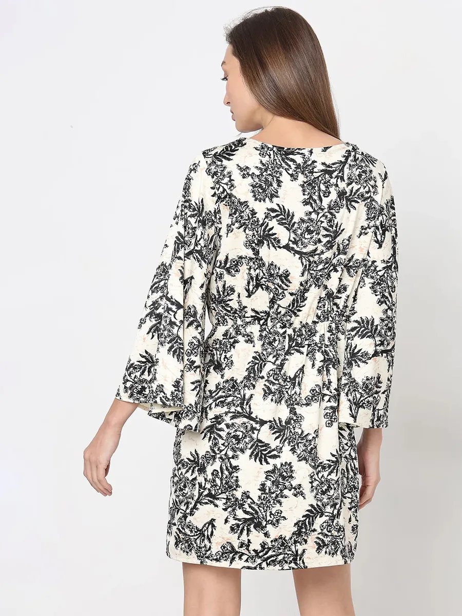 VERO MODA beige printed dress