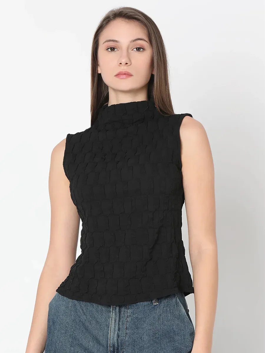 VERO MODA black texture top