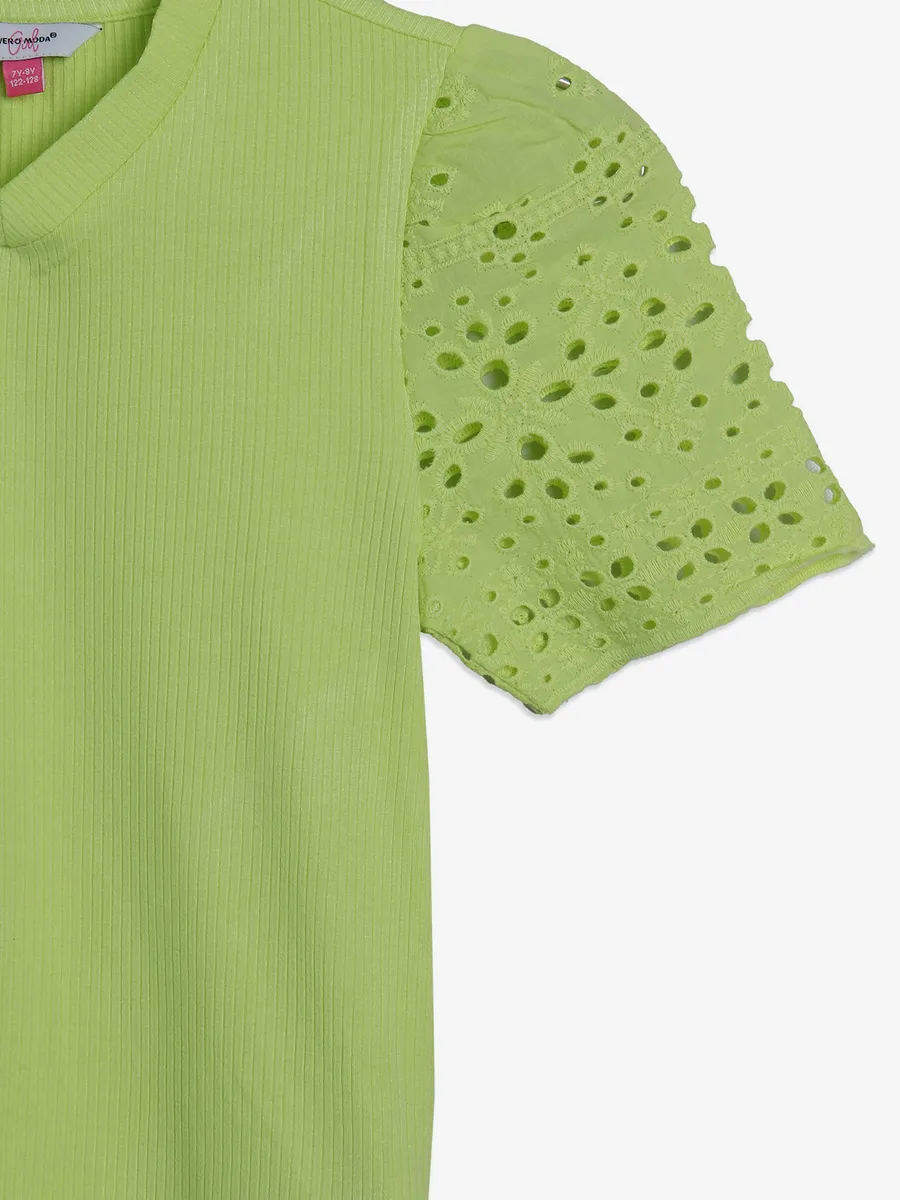 VERO MODA neon green plain t-shirt