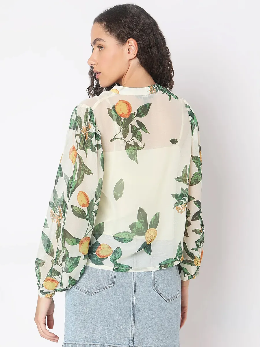 VERO MODA off-white printed top