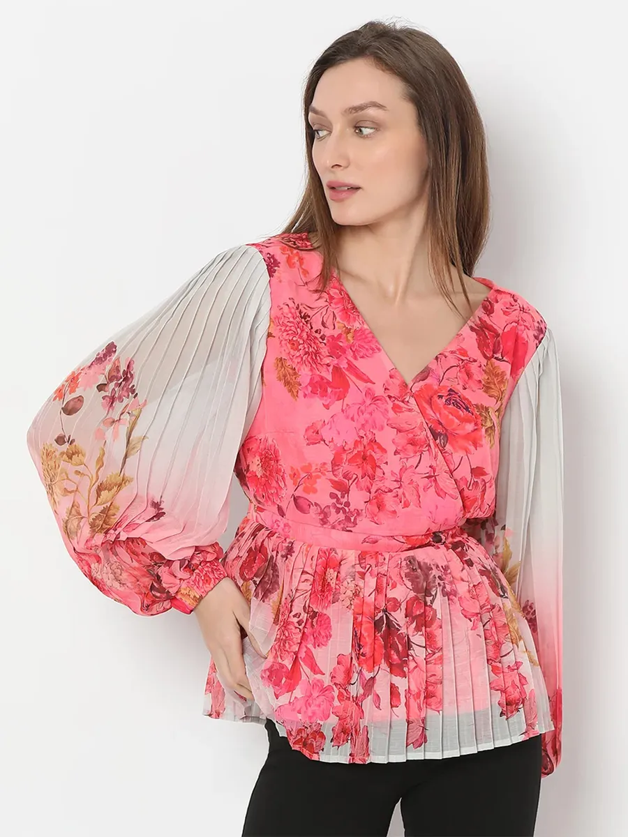 VERO MODA pink floral printed top