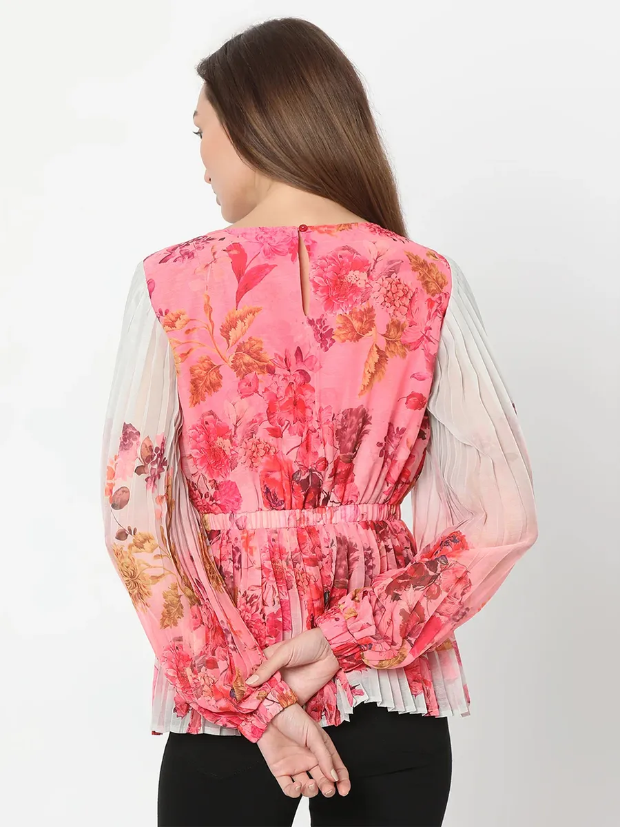 VERO MODA pink floral printed top