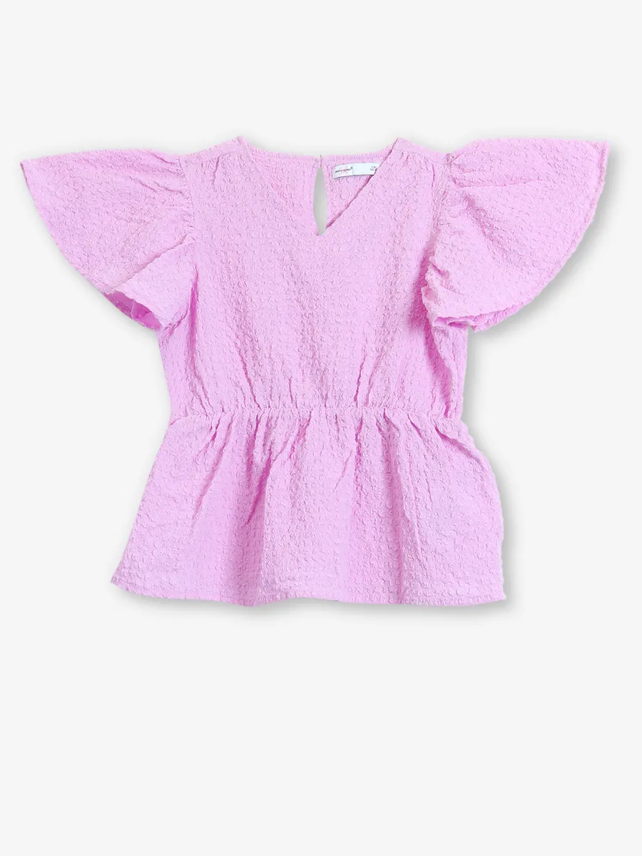 VERO MODA plain pink cotton top