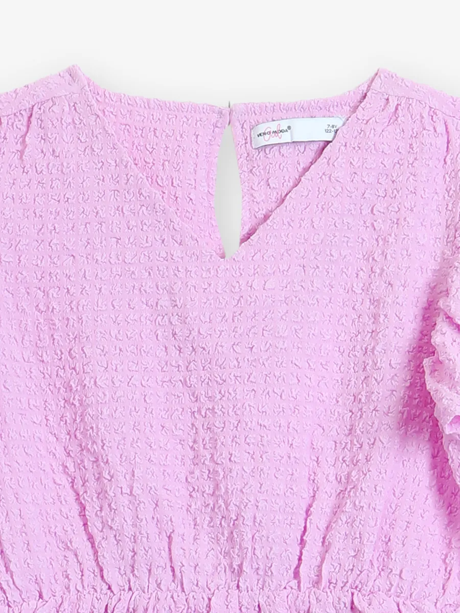 VERO MODA plain pink cotton top