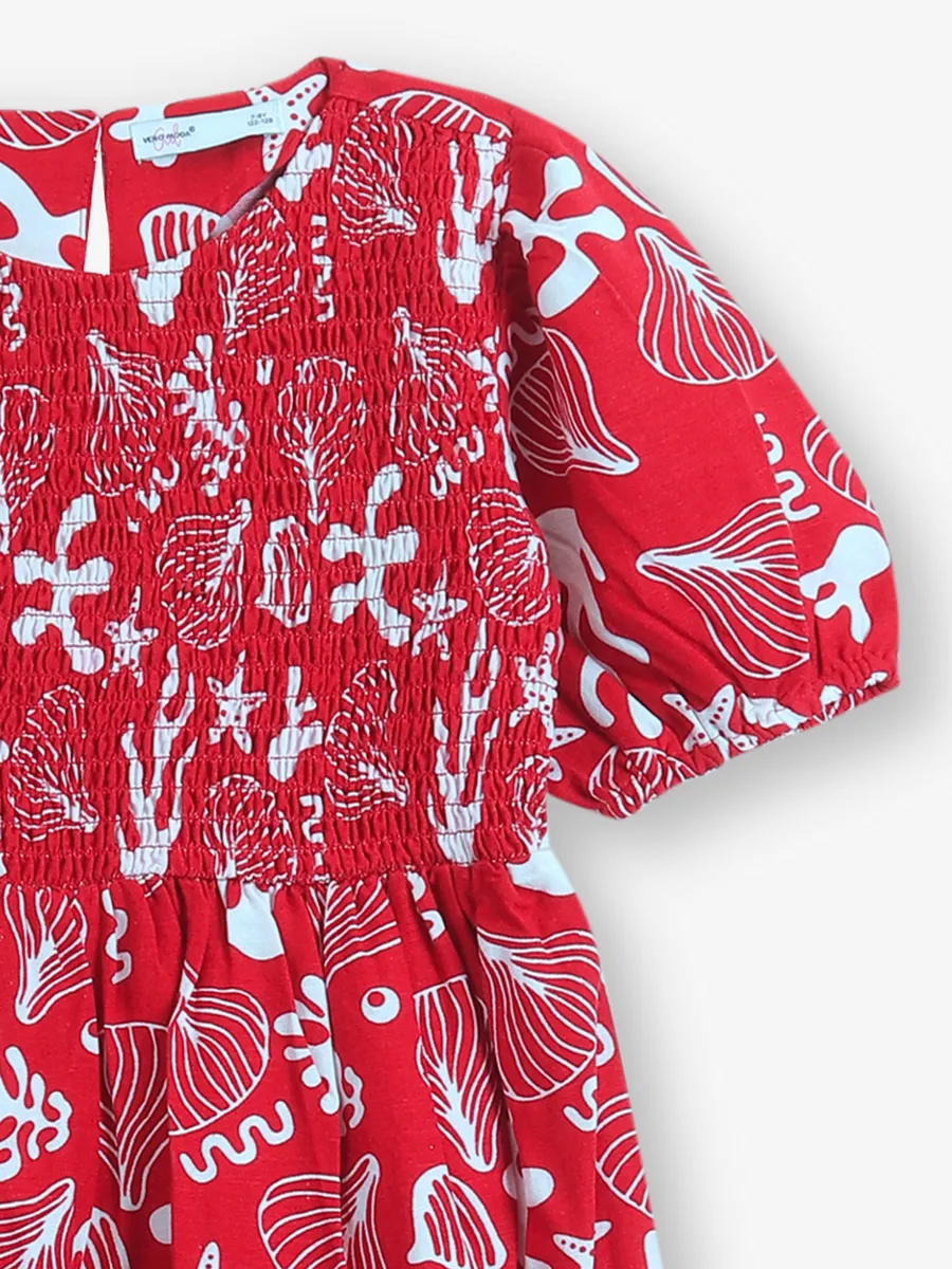 VERO MODA printed cotton red frock