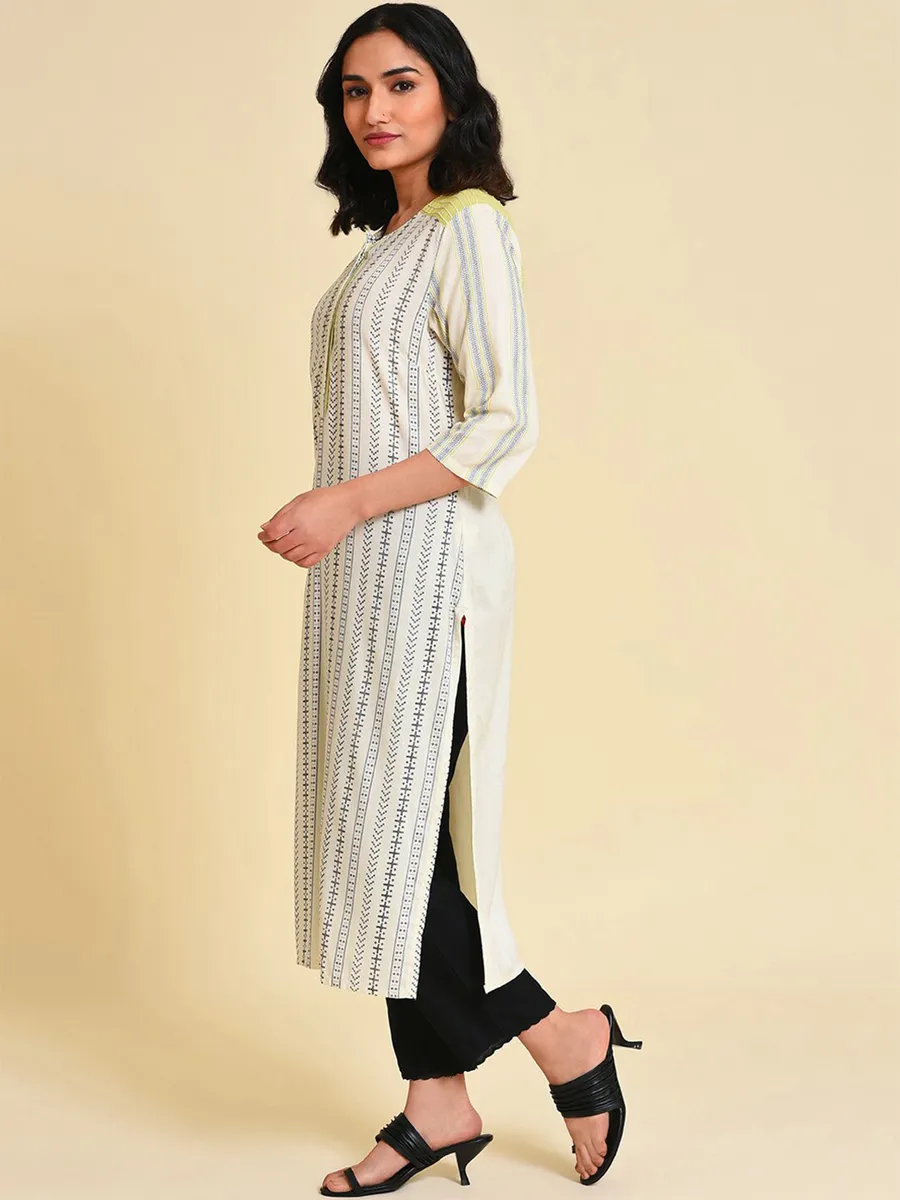 W off white printed kurti