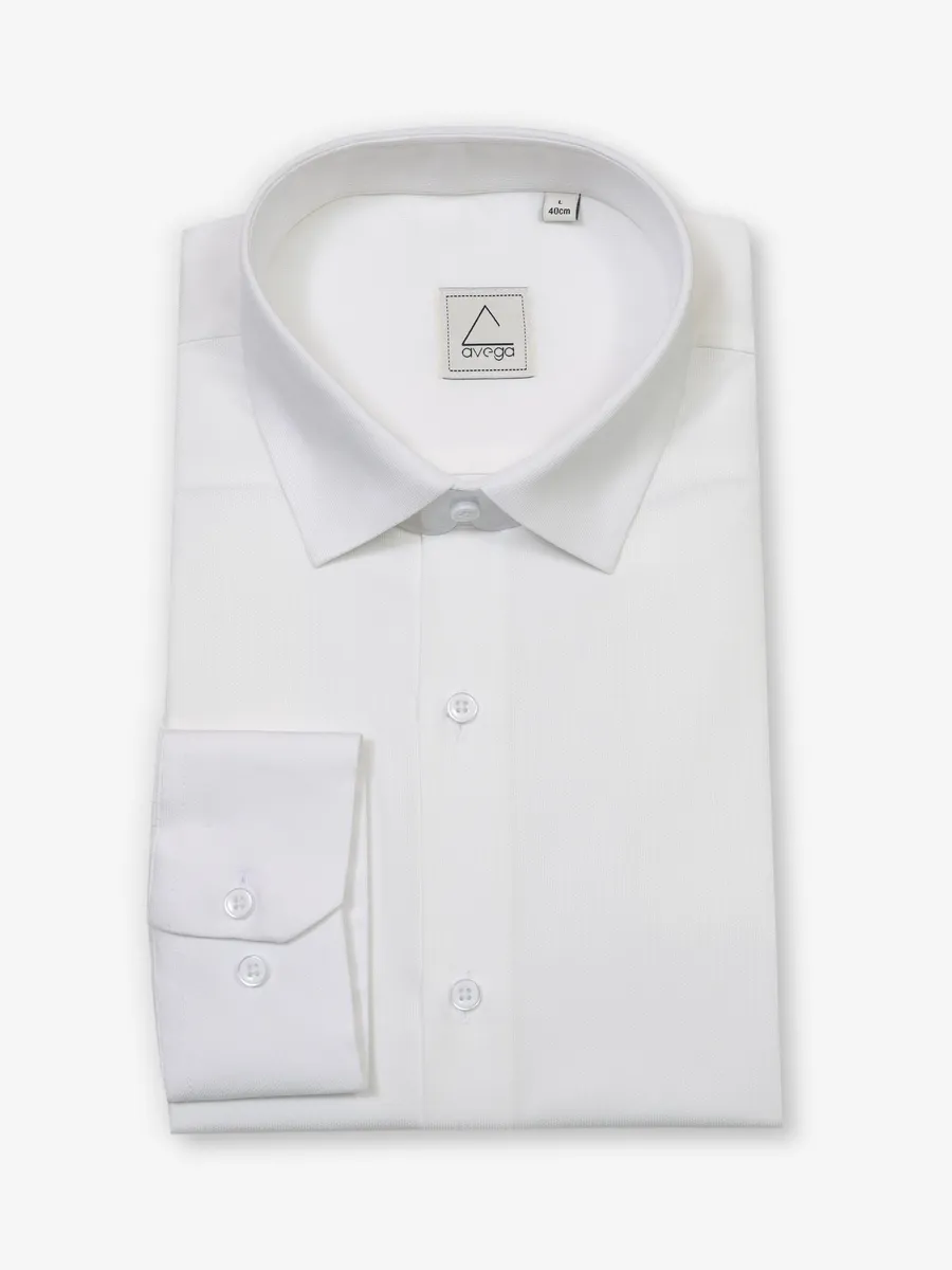 White cotton slim fit party shirt