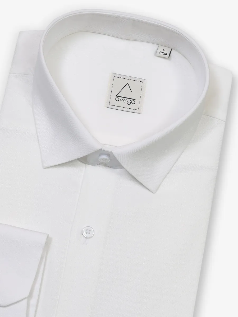 White cotton slim fit party shirt