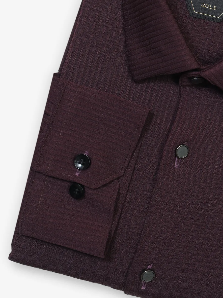 Wine textured cotton shirt for party wear
