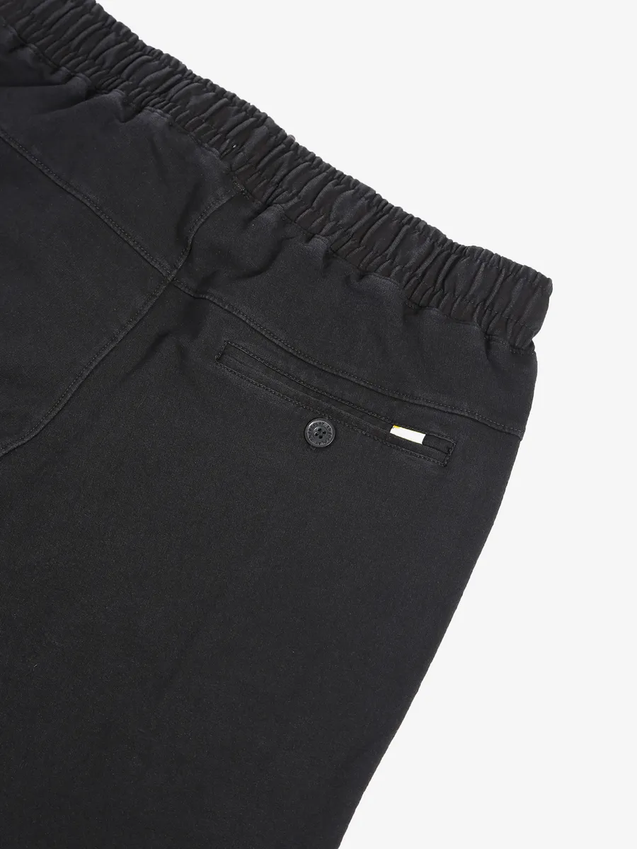 XN Replay black cotton solid track pant